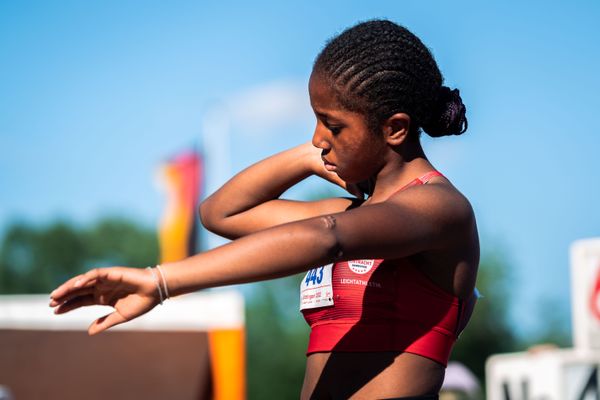 Farida Salifou (VfL Eintracht Hannover) im Kugelstossen am 02.07.2022 waehrend den NLV+BLV Leichtathletik-Landesmeisterschaften im Jahnstadion in Goettingen (Tag 1)